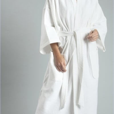 Lightweight Waffle Kimono - Diamond, 100% Cotton