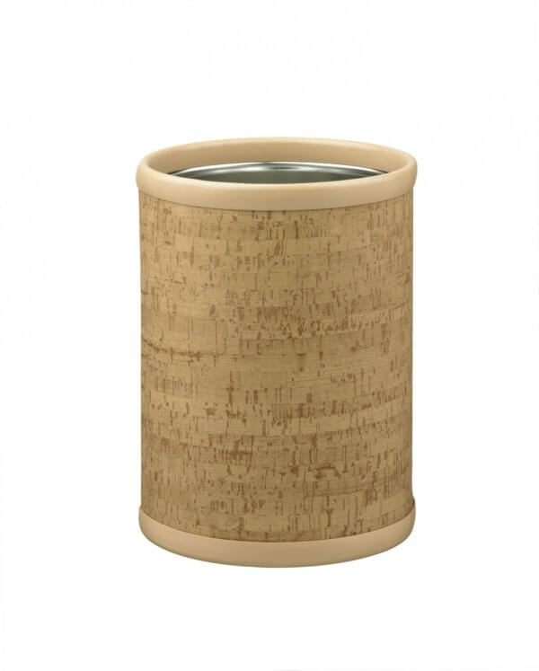 Natural Cork 10.75" Round Wastebasket