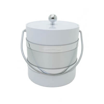 White / Silver Two Tone 3Qt. Ice Bucket