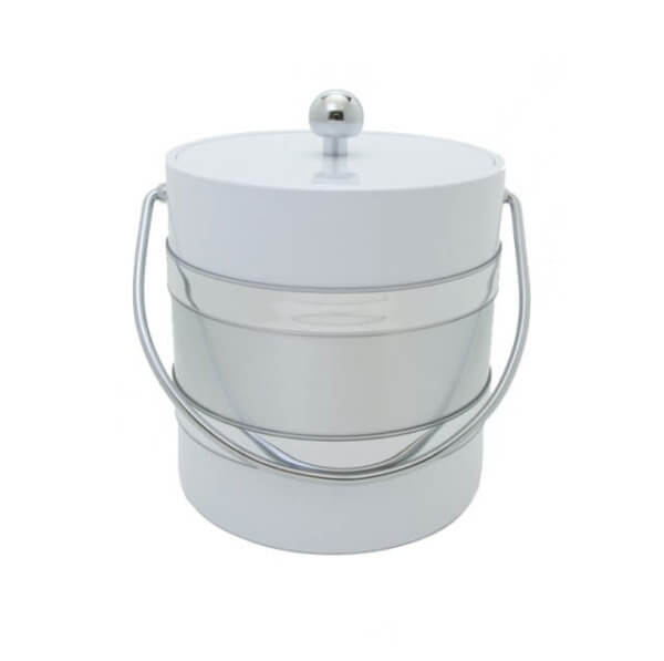White / Silver Two Tone 3Qt. Ice Bucket