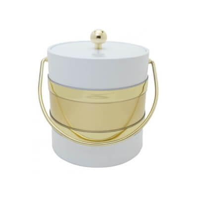 White / Gold Two Tone 3Qt. Ice Bucket