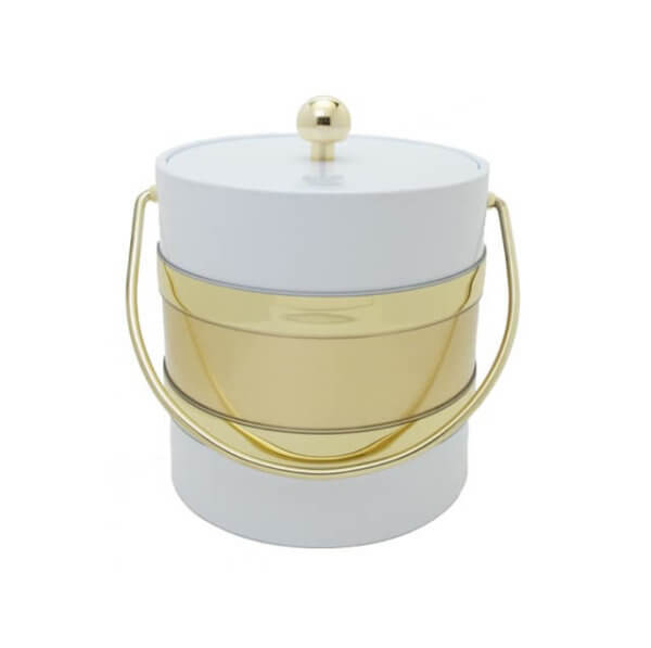 White / Gold Two Tone 3Qt. Ice Bucket