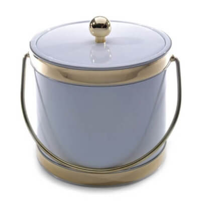 White with Gold Trim 3Qt. Ice Bucket