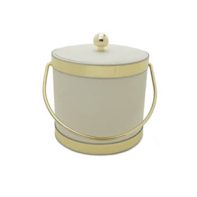Tiffany Off White with Gold Trim 3Qt. Ice Bucket