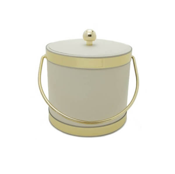 Tiffany Off White with Gold Trim 3Qt. Ice Bucket