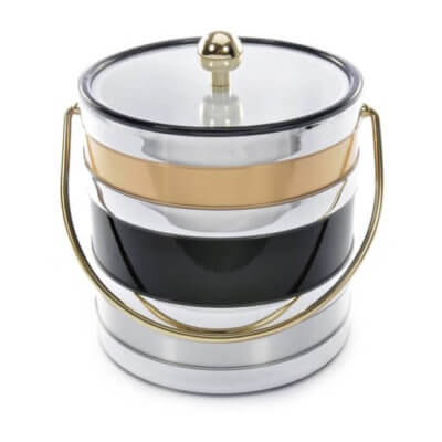 Black Tri Metal 3 Quart Ice Bucket