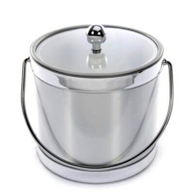Brushed Silver 3 Quart Ice Bucket