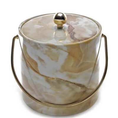 Gold Marble 3 Quart Ice Bucket