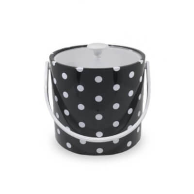 Black Polka Dot 3 Qt. Ice Bucket