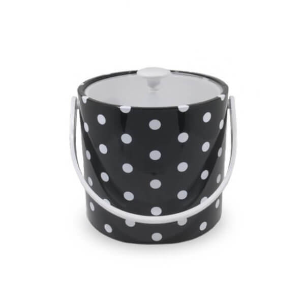 Black Polka Dot 3 Qt. Ice Bucket