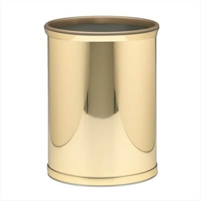 Mylar Polished Brass Waste Basket w/ 3/4"