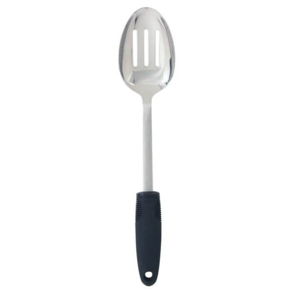 Polished Stainless Steel Slotted Spoon
