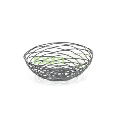8" Round Pewter Basket