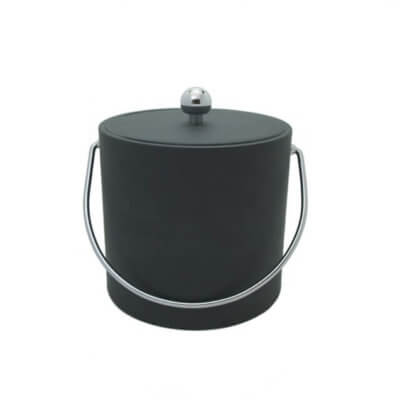 Saba Gray Leatherette 3 Qt. Ice Bucket