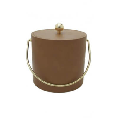 Saba Tan Leatherette 3 Qt. Ice Bucket