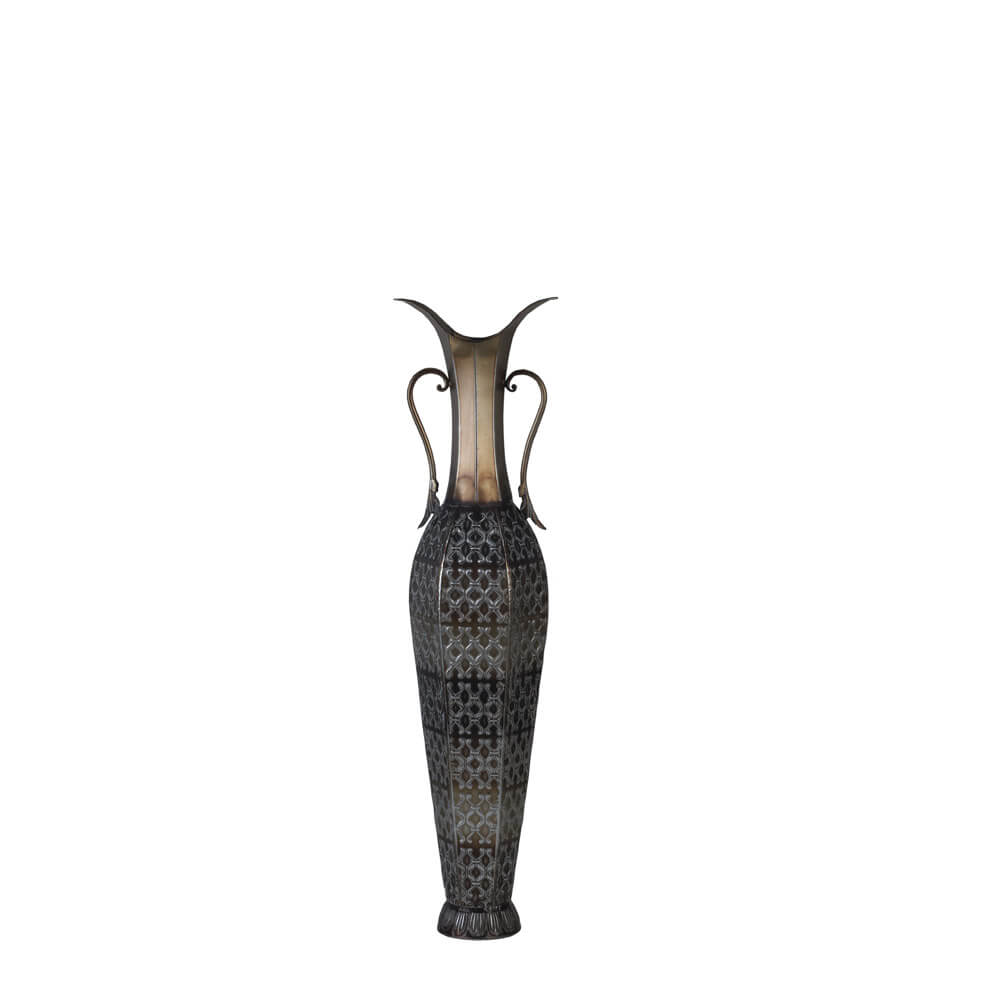 Bombay 40 Inch Embossed Metal Helix Floor Vase Slx Hospitality