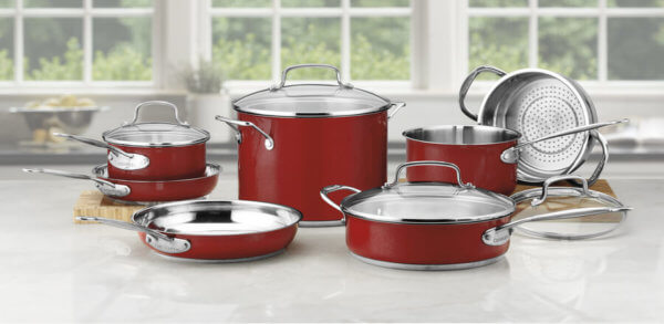 Chef’s Classic™ Stainless Color Series (11 Piece Set Red)