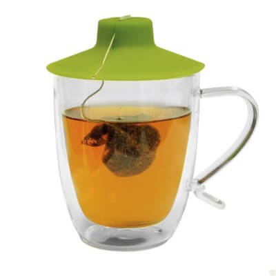 Double Wall Glass Mug With Tea Bag Buddy