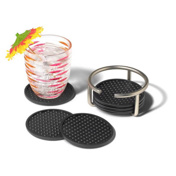 Euro Coaster Container with 6 Black Coasters