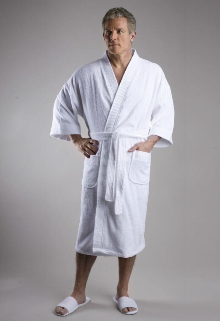 Terry Footed Kimono Taupe