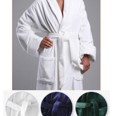 Luxury Velour Terry Shawl with Roll Cuffs