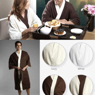 Pocketless Kimono Spa Microfiber Lined in Terry