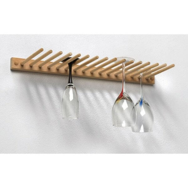 Wall Mount Wood Stemware Holder