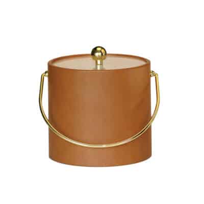 Saba Tan Leatherette 3 Qt. Ice Bucket