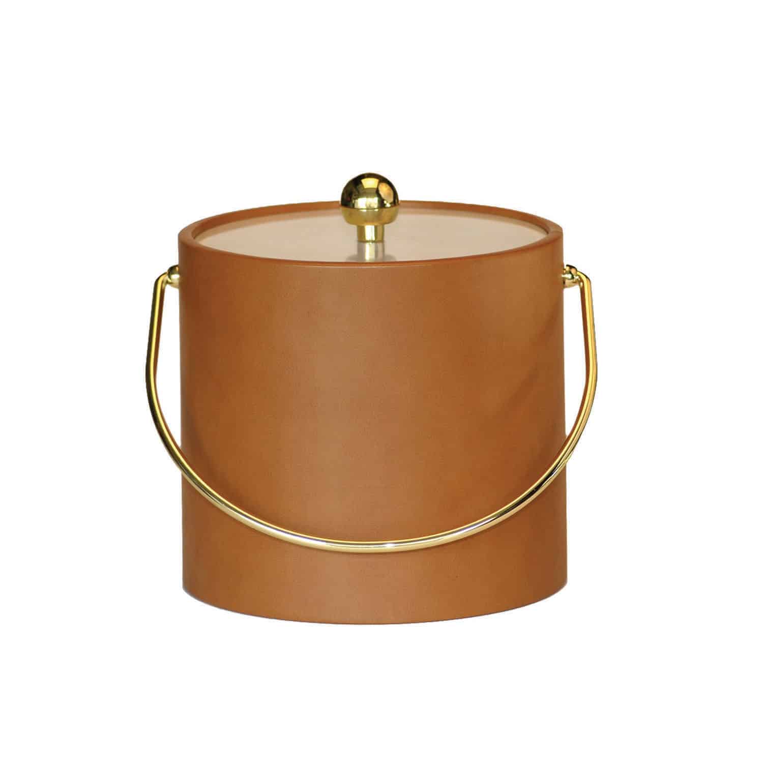 Saba Tan Leatherette 3 Qt. Ice Bucket