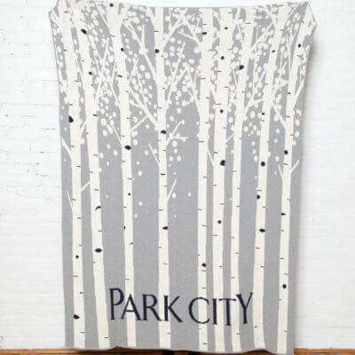 Eco Aspen Trees Monogram Throw