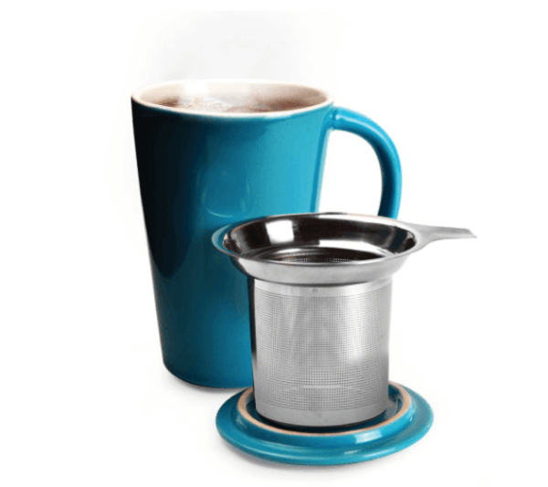 Abbey Ceramic Tea Brewing Mug - Blue - Image 2