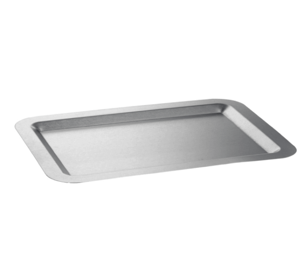 11" x 16" Rectangular Brushed Stainless Steel Tray