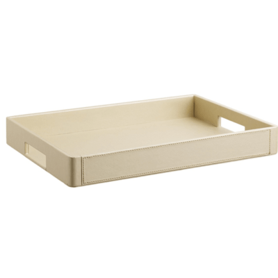 Zapa Beige Large Rectangle Handled Hotel Tray