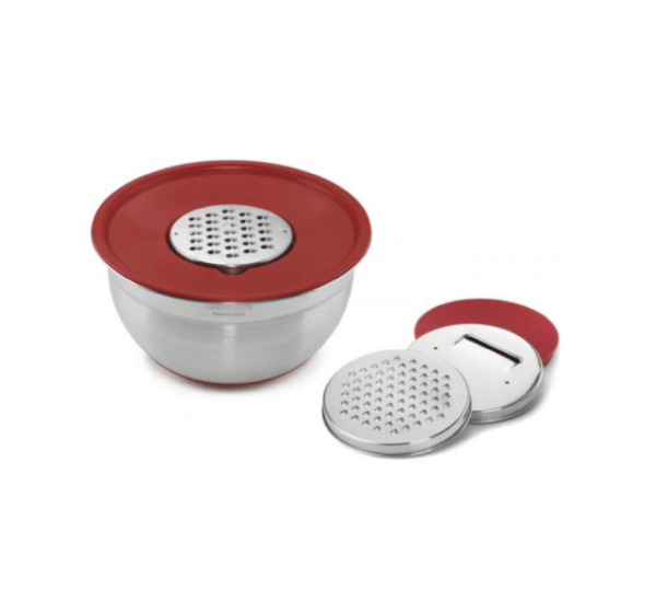 Mixing Bowls With Graters Red