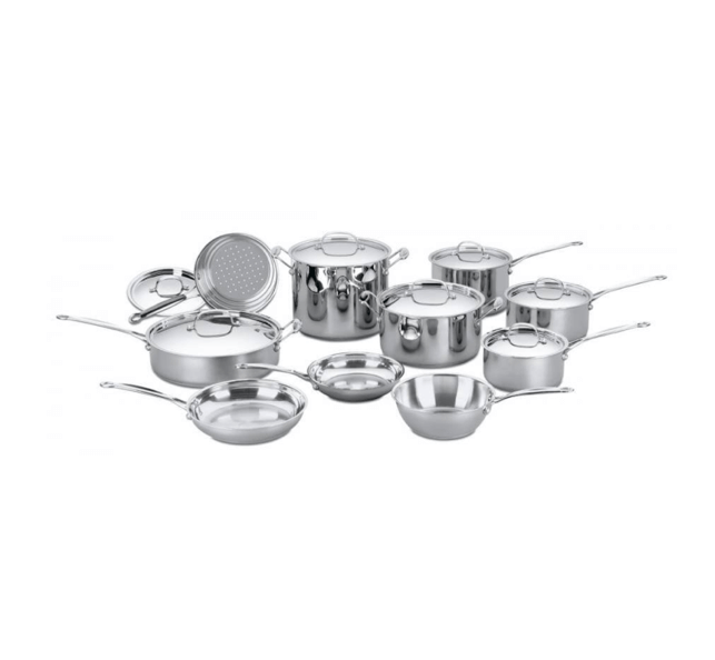 Cuisinart Chef's Classic 17 Piece Stainless Steel Cookware Set
