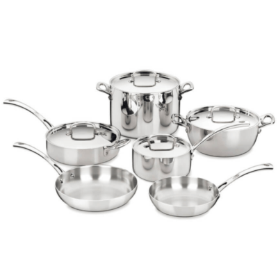 French Classic Tri-Ply Stainless Cookware 10 Piece Set