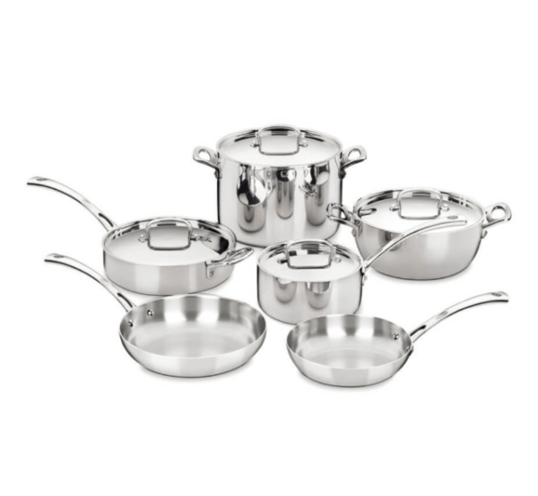 French Classic Tri-Ply Stainless Cookware 10 Piece Set