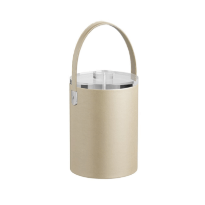 Zapa Beige TALL 2 qt Ice Bucket  with Thick Lucite, Strap Handle