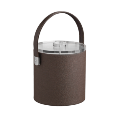 Cosmopolitan Mocha 3qt Ice Bucket with Thick Lucite, Strap Handle