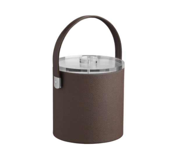 Cosmopolitan Mocha 3qt Ice Bucket with Thick Lucite, Strap Handle