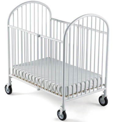 Pinnacle Compact Folding Crib with 4" Foam Mattress - Compact Size