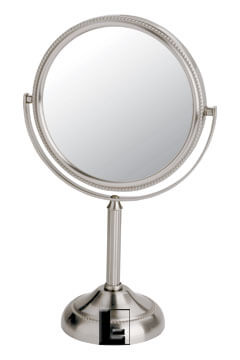 Jerdon 6 inch Tabletop Mirror, 5x-1x, Chrome
