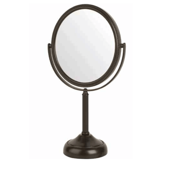 Jerdon 6" tabletop mirror, 10x - 1x, Bronze