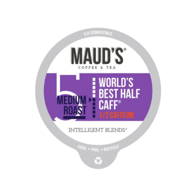 Maud's WORLDS BEST HALF CAFF - MEDIUM ROAST - 100 CUPS