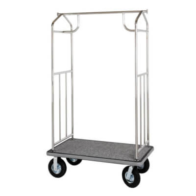 Bellman's Cart, Chrome Plated, Grey Carpet & Bumper