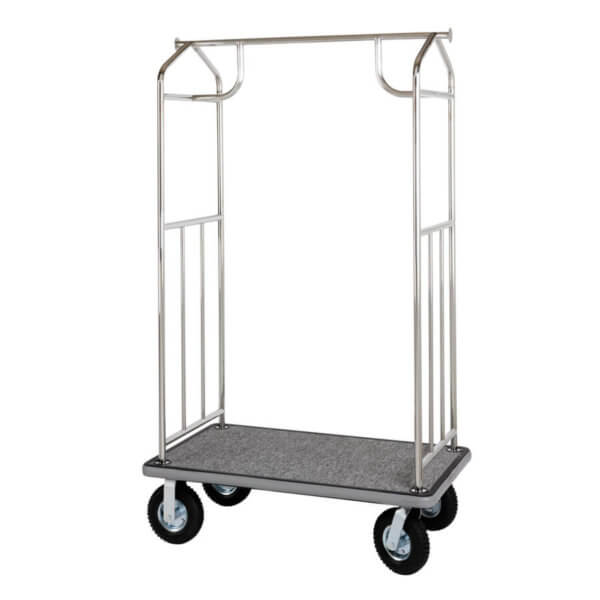 Bellman's Cart, Chrome Plated, Grey Carpet & Bumper