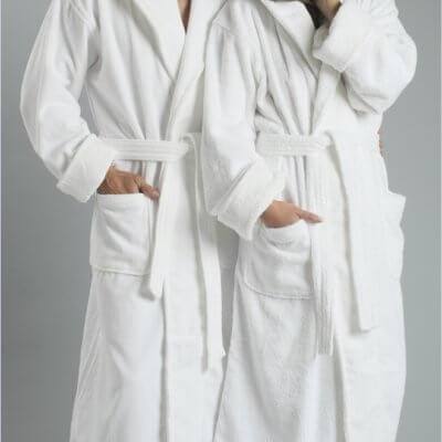 Luxe Rolled Cuff Hooded Robe Terry/Velour