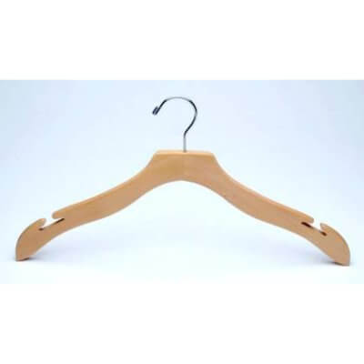 Men's Flat Slimline Hanger w/Large Notch - No Bar, Natural/Chrome (100 per case)