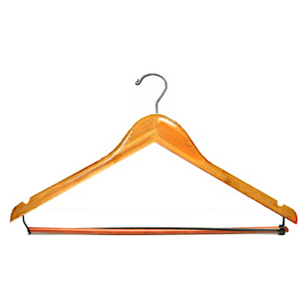 Concave Hanger with Lock Bar, 1/2" Thick X 17" Wide, Natural/Chrome (100 per case)