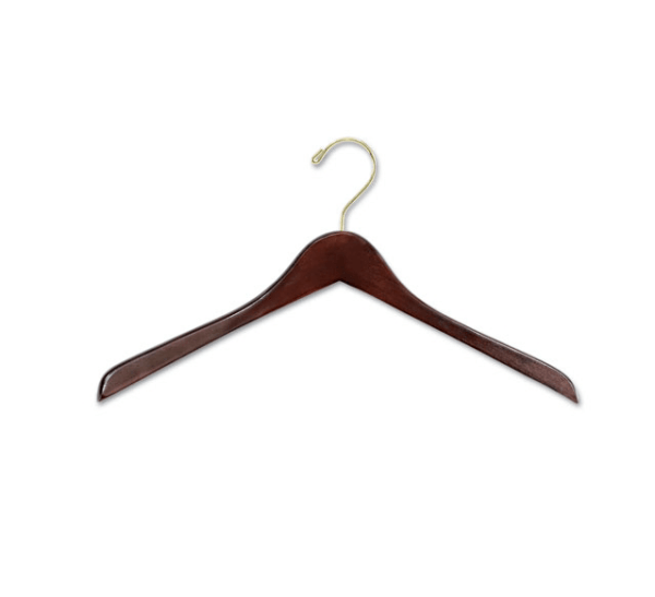 Contour Jacket Hanger - Walnut/Brass  (100 per case)